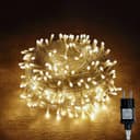 Gresonic LED-ljusslinga med 100/200/300/400 lysdioder, strömdriven med kontakt, för utomhus- och inomhusbruk, för trädgård, bröllop, jul, fest (Varm vit, 200 lysdioder)