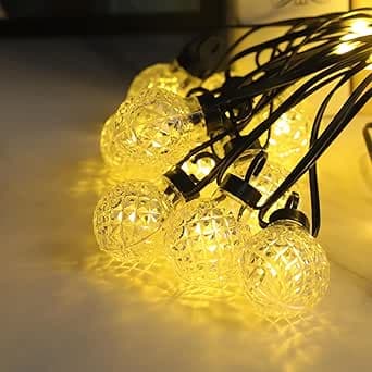 USB-ljusslinga, 10 LED-kristallkulor, 3 meter, fjärrkontroll och timer, vattentät inomhus/utomhus – Bäst i test – ljusslinga inomhus bäst i test 2026