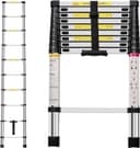 Neo utdragbar bärbar hopfällbar teleskopstege multifunktionell aluminiumstege robust loftstege med EN131-certifikat (2,9 m)
