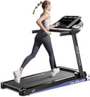YPOO löpband för hemmet, hopfällbart löpband med 8% lutning, 13 km/h gångbana, hopfällbart, tyst treadmill med stor löpyta, LED-display, 140 kg viktkapacitet