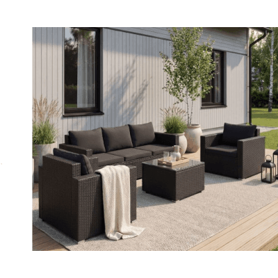 Loungegrupp Huvudskär Svart Konstrotting – Prispressad favorit – loungegrupp bäst i test 2026