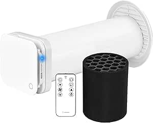 Turbionaire TREND PUR utomhusluftsug och rening enhet för kontinuerlig ventilation, HEPA-filter, kol, dammar, fjärrkontroll, borstlös likströmsmotor, 6-växlad boost, 100 mm, 3 Års Garanti – Bäst i test – luftrenare HEPA bäst i test 2026
