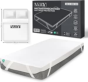 Vaily Madrasskydd 180 x 200 cm – Oeko-Tex-certifierat madrasskydd, vattentätt och tvättbart madrasskydd – andningsbart våtskydd – Bäst i test – madrasskydd bäst i test 2026
