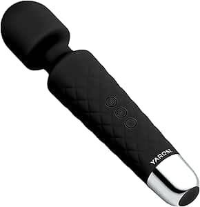Yarosi Mini massageapparat – starkaste sladdlösa handhållna vibrerande kraft – bäst rankad som resegåva – magisk stress bort – perfekt på nacke rygg fot handsmärta och sportskador – svart – Bäst i test – magic wand bäst i test 2026