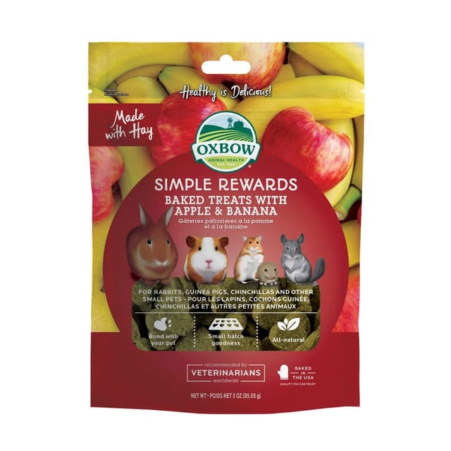 Oxbow Simple Rewards Baked Treats With Apple Banana 85 G – Bäst i test – marsvinsgodis bäst i test 2026