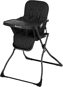 Bebeconfort Lily, barnstol, 6 månader–3 år, 9–15 kg, ultrakompakt i hopfällt läge, lätt barnstol (4 kg), lätt att hålla ren, mjuk vadderad komfort, enkel hopfällning med en hand, Tinted Graphite