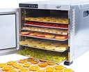 Vita5 Mattork i Rostfritt Stål med 10 Brickor - Torkmaskin för kött. frukt. grönsaker och svamp - 24 Timmars Timer och Justerbar Temperatur 35-75°C - 1000W