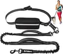Philorn Handfree hundkoppel med påse, justerbart midjekoppel för hundpromenader, springkoppel för medelstora hundar, midjekoppel med dubbla handtag och hållbar bungee för jogging vandring