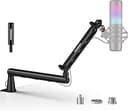 Microphone Arm, Aokeo AK-55 Desk Low Profile Microphone Boom Arm Stand, Suitable for Blue Yeti, Snowball ICE, HyperX QuadCast, SoloCast, Elgato Wave, etc