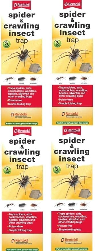Rentokil 4 x 3-pack spindel- och krypande insekt skalbagge myror fälla Pack of 4 – Bäst i test – mördarsnigel bekämpning bäst i test 2026