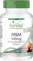 fairvital MSM-kapslar 500mg, 90 kapslar, lättsvälta, HÖGDOSERADE, VEGANSKA, metylsulfonylmetan