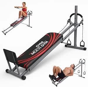 GYMFORM Multigym - komplett och vikbar fitnessenhet för att stärka hela kroppen, 100+ övningar, för hemmet, totalt gym