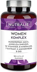Multivitaminer för Kvinnor - Reglerar Hormonaktiviteten - Vitaminkomplex + 20 Vitaminer och Mineraler - Hud, Hår, Ben - Energi, Immunförsvar - 90 Kapslar Nutralie – Bäst i test – multimineraler bäst i test 2026