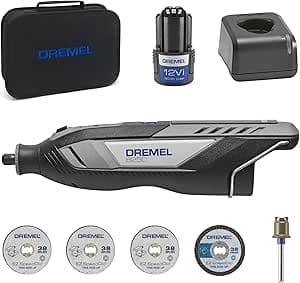 Dremel 8250 12V Sladdlöst Roterande Verktyg 5.000–30.000 RPM Borstlös Multiverktygssats med Verktygsväska, 5 Tillbehör, 2.0Ah Batteri+Laddare för Slipning, Borrning, Fräsning Reparation/DIY