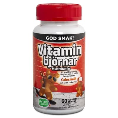 Active Care Vitaminbjörnar Cola – Godaste smaken – multivitamin barn bäst i test 2026