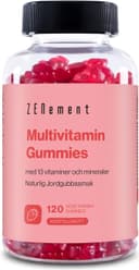 Multivitamin och mineral-gummies, för barn, kvinnor och män, 120 Gummies | Naturlig jordgubbssmak | med 13 vitaminer och mineraler | Gelatinfri, Vegetarisk, Glutenfri | Zenement