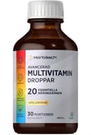 Multivitamin Liquid | 480ml | Veganskt Kosttillskott med 20 Essentiella Näringsämnen | Vitamin A, D, C, B6, B12, Folsyra och Mer | Multivitamin Kvinna och Man | av Horbaach