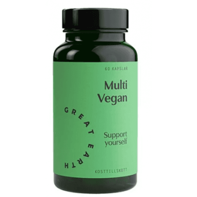 Great Earth Multi Vegan – Stabilt basval – multivitamin vegan bäst i test 2026
