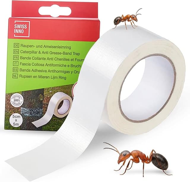 SWISSINNO Limring Självhäftande – Myrskydd för Träd – Klisterband mot Myror – Trädband Insektsbarriär – Skydd för Fruktträd – 1 Limband: 5 m x 5 cm – Bäst i test – myrmedel utomhus bäst i test 2026