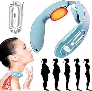 Elektrisk nackmassageapparat med intelligenta djupa vävnader, trådlös och smart bärbar massageapparat för nacksmärtlindring