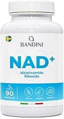 Bandini® NAD+ Nicotinamide Riboside Chloride 300mg per portion | 3 månader| Nikotinamid-ribosidklorid NAD booster | Mot trötthet bra för energi | 90 vegetariska kapslar | Premium & Vegan Anti-Fatigue
