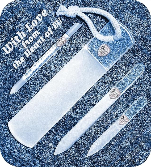Äkta tjeckiskt glas nagelfilsset – förhårdnader borttagning fotrasp, precisionsarkivering nagelbandspjutare, dubbelsidig etsad olika kornytor, manikyr och pedikyr, professionell nagelvård och konst, – Bäst i test – nagelfil glas bäst i test 2026
