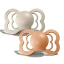Bibs Supreme Silikon Napp 2-pack 0-6m (vanilla/peach)