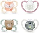 NUK Perfect Match Air nappflaskor för spädbarn | 0-6 månader | Ortodontiska nappar som främjar luftflöde och förhindrar dregelutslag | 95% acceptans hos barn** | Blandade | 4 stycken