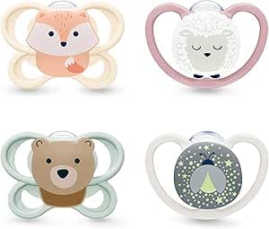 NUK Perfect Match Air nappflaskor för spädbarn | 0-6 månader | Ortodontiska nappar som främjar luftflöde och förhindrar dregelutslag | 95% acceptans hos barn** | Blandade | 4 stycken