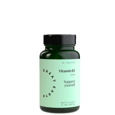 Great Earth Vitamin B3 Niacin 60 Tabletter – Budgettips – niacin bäst i test 2026