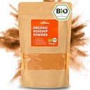 RheinNatur Bio Nypon pulver 1 kg – 100 % organisk nypon mald – rik på vitaminer, mineraler och antioxidanter – perfekt för smoothies, te, müsli och mer – 1 000 g påse