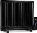 oneConcept Wallander - Oljekylare, oljevärmare, 600 W, oändligt variabel termostat, veckotimer, LED-display, ultraplatt, överhettningsskydd, timer, stativ eller väggmontering, svart