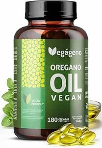 VEGAGENO - Essentiell Oreganoolja | 180 kapslar, Kosttillskott med Extra Jungfruolivolja och Essentiell Oreganoolja, med Omega 9 och Karvakrol | Essentiell Oreganoolja Kapslar | Oreganoolja – Bäst i test – oreganoolja kapslar bäst i test 2026
