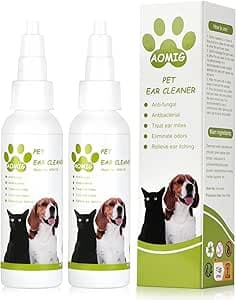 Aomig örondroppar hundar katter öronrengöring öroninflammationer klåda svampinfektion behandling öronkvalster hund öronvax borttagare hundöronvax öronvax borttagare (2 st) - 100 ml) – Bäst i test – öronrengöring hund bäst i test 2026