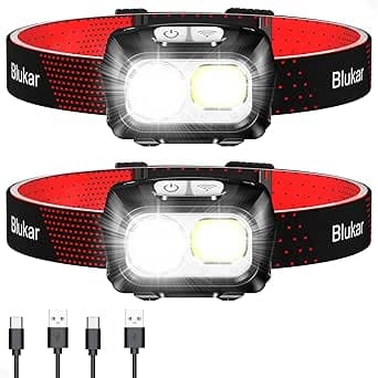 Blukar Pannlampa Uppladdningsbar, Superljus LED Strålkastare med Sensorkontroll och Röda Lampor, 8 Ljuslägen, Vattentät, Lång Batteritid för Camping, Löpning, Cykel etc – Bäst i test – pannlampa för jakt bäst i test 2026
