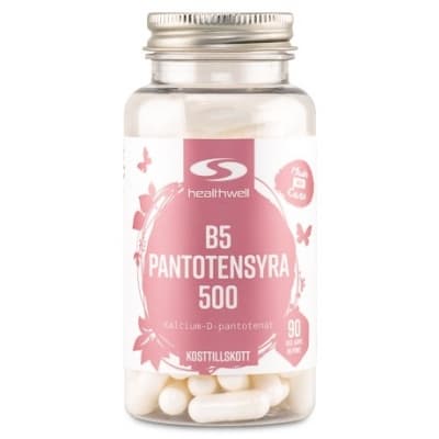 Healthwell B5 Pantotensyra 500 – Mest mångsidig – pantotensyra bäst i test 2026