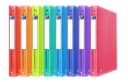 OXFORD Set med 4 mjuka A4-pärmar, fyra ringar, 20 mm, blandade pastellfärger