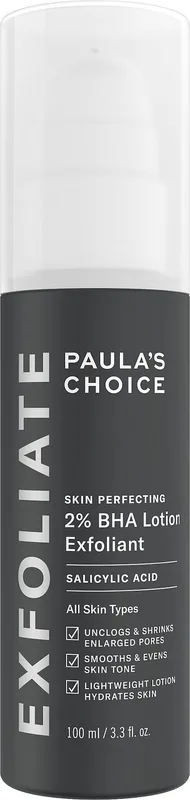 Paula's Choice SKIN PERFECTING 2% BHA Lotion Peeling - Exfolierar Huden med Salicylsyra - Bekämpar Acne, Finnar, Pormaskar och Forstorade Porer - Alla Hudtyper - 100 ml
