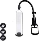 Vakuumpump för män Permanent vakuumenhet med 3 silikonringar, Toysper vakuumpump storleksökning, manuell fitnessmassagerare