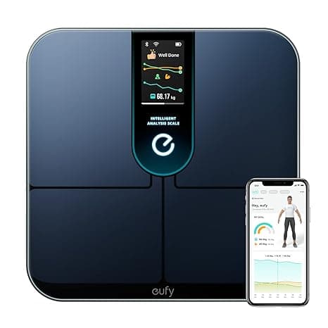 eufy Smart Scale P3 från Anker, intelligent träningsanalys, virtuellt 3D-kroppsläge, digital personvåg med Bluetooth, Wi-Fi och emojier, mäter och jämför 16 olika hälsomått som puls och BMI – Bäst i test – personvåg bäst i test 2026
