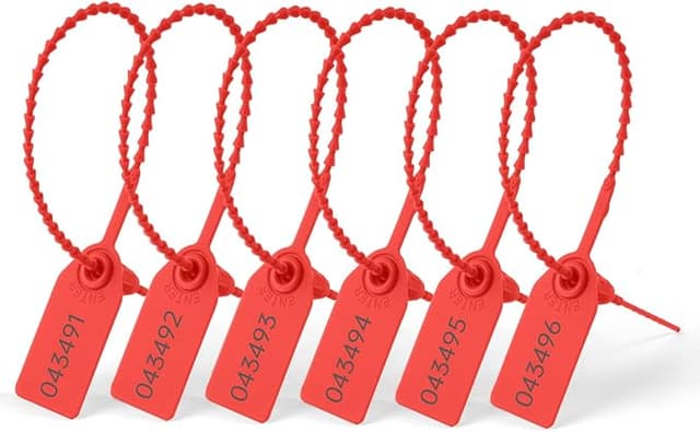 Flintronic 120 stycken manipuleringsetiketter, plastsäkerhetsförsegling med numrerade, självstängande säkerhetsetiketter, manipuleringstätningar, för säkra brandsläckare, bagage, kläder – Bäst i test – plastförsegling bäst i test 2026