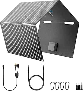 Ecosonique 60 W bärbar solmodul, vikbar och kompakt, ETFE 23% effektivitet, USB-C PD3.0 och USB-A QC3.0 snabbladdning, 18 V DC-utgång, för powerstation, camping, nödsituationer, off-Grid – Bäst i test – portabel solpanel bäst i test 2026