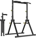 DH FitLife Fällbar Power Tower Dipstation | Fristående chinsstång upp till 150 kg med diphandtag och viktställ | Kraftstation Krafttorn | Träningsstation | Power Rack för Hemmagym