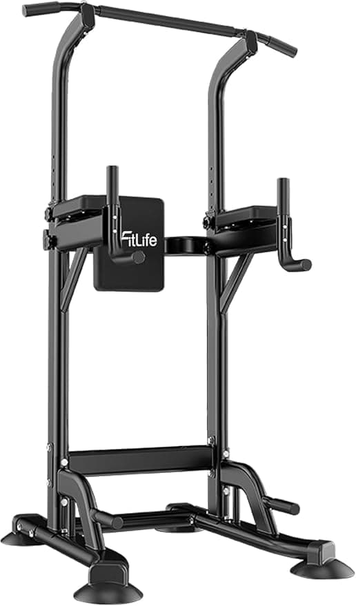 DH FitLife Power Tower Dipstation | Sportutrustning med Klimmzugstänger, Dipbarren och Ryggtränare | Kraftstation Krafttorn | Fitnesstation | Power Rack för Hemmagym | Styrketräning för Hemma – Bäst i test – power tower bäst i test 2026