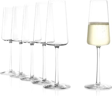 Stölzle Lausitz Champagneglas Power 6-Set, 240ml – Eleganta Kristallglas för Prosecco & Mousserande Vin – Hög Kvalitet från Tyskland – Tål Maskindisk & Stötsäkert