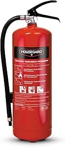 Housegard Brandsläckare, 6 kg pulver | Röd | För hemmet, villan, fritidshuset och kontoret rekommenderas en pulversläckare på 6 kg | Högsta släckeffekten på marknaden, effektivitetsklass 55A | Trygghetsgaranti