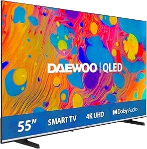 Daewoo 55DM55QV QLED Smart TV 55 tum 4K Ultra HD HDR, TV med Dolby Vision och Dolby Atmos, kompatibel med Alexa, ramlös design, sidofäste – Bäst i test – qled tv bäst i test 2026