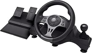 735 Movi spelratt PC, Xbox Series X/S, PS4, Nintendo Switch, Racing Wheel med pedaler, växelspak, vibrationsfeedback, racerratt Farming Simulator / F1 / Gran Turismo – Bäst i test – racingratt bäst i test 2026