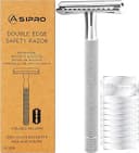 ASPIRO Säkerhetshyvel, Dubbel Kantig Rakkniv i Rostfritt Stål Safety Razor För Män & Kvinnormed 10 Extra Rakblad För Ansikte & Kropp