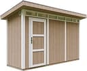 Trädgårdsskjul av högsta kvalitet 4,3 m² - L161xB411cm- All-inclusive set med golv, takpannor av bitumen, färgsats - Redskapsbod av hög kvalitet av träbaserade paneler LP Smartside - M902 TERRA BROWN